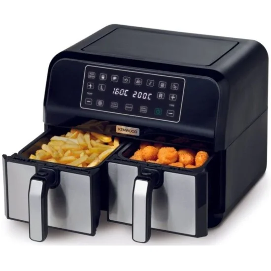 Kenwood Digital Twin Air Fryer 4 Liters + 4 Liters _ Black/silver